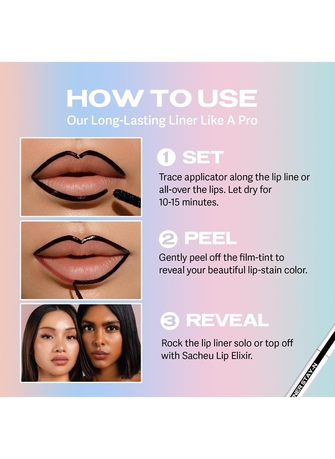 Lip Liner Tattoo, Peel Off, Long Lasting, nOOHde, Infused with Hyaluronic Acid & Vitamin E