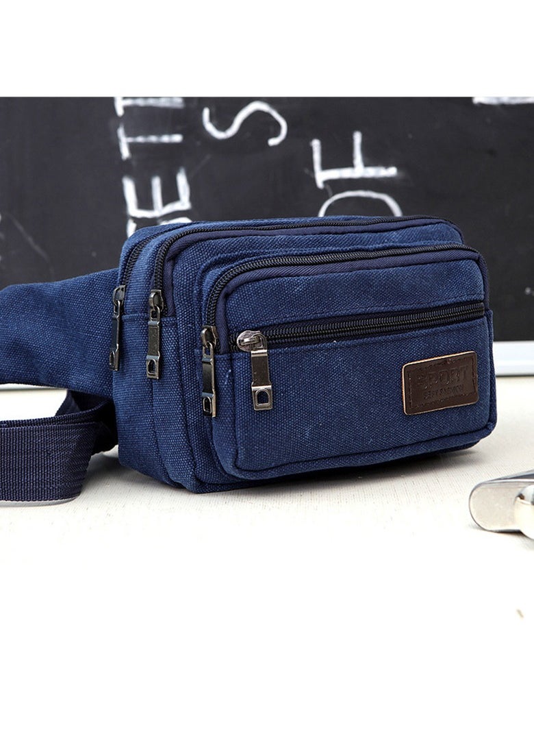 Waist Bag, Multifunctional Men Waist Pack, Durable And Tear Resistant Multifunctional Travel Bag, Multi Pockets Waterproof Outdoor Sports Waist Bag, (Pack Of 3pcs, Dark Blue)