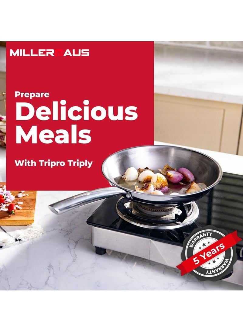 Millerhaus Tri-Ply Frypan 22cm Stainless Steel