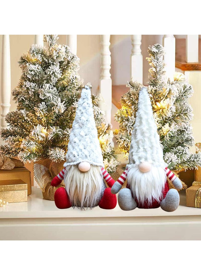 Christmas Faceless Plush Doll，Handmade Gnome Decor Mr & Mrs Swedish Stuffed Gnomes Plush Doll for Christmas New Year Valentines Day Table Decoration (2 Pack)