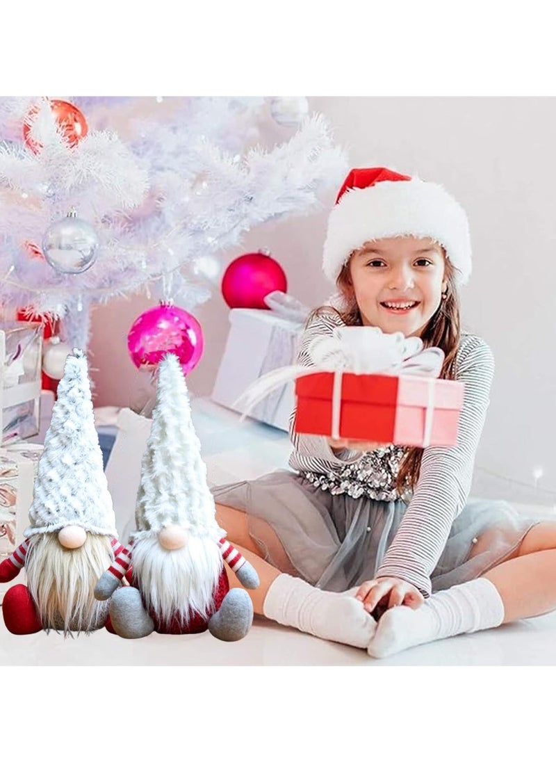 Christmas Faceless Plush Doll，Handmade Gnome Decor Mr & Mrs Swedish Stuffed Gnomes Plush Doll for Christmas New Year Valentines Day Table Decoration (2 Pack)