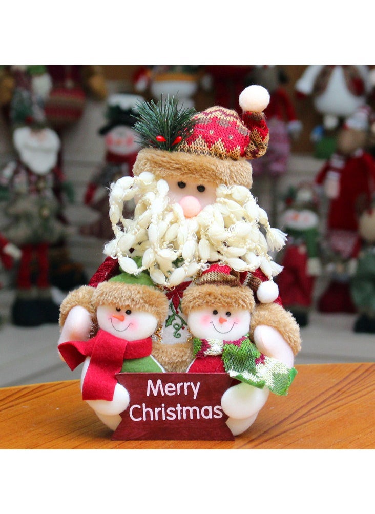Christmas Sitting Santa Claus Snowman Reindeer Holiday Sitting Leg Figurines Long Legs Table Fireplace Decor Home Decoration Plush Home Indoor Party Accessories (2 Pack )