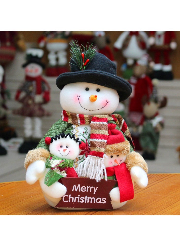 Christmas Sitting Santa Claus Snowman Reindeer Holiday Sitting Leg Figurines Long Legs Table Fireplace Decor Home Decoration Plush Home Indoor Party Accessories (2 Pack )