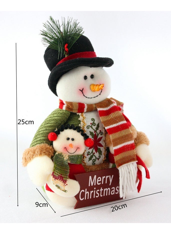 Christmas Sitting Santa Claus Snowman Reindeer Holiday Sitting Leg Figurines Long Legs Table Fireplace Decor Home Decoration Plush Home Indoor Party Accessories (2 Pack )