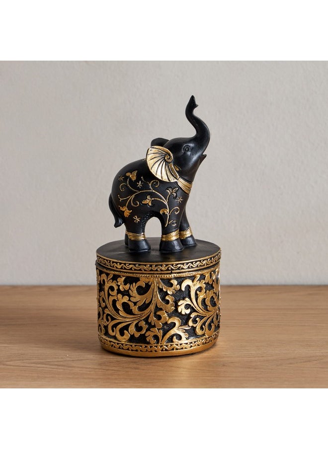 Marcel Polyresin Elephant Decorative Jar 9 x 9 x 18.5 cm