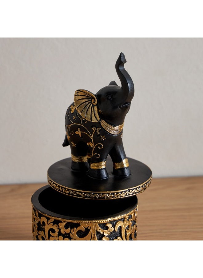 Marcel Polyresin Elephant Decorative Jar 9 x 9 x 18.5 cm