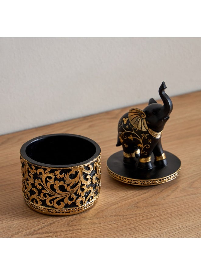 Marcel Polyresin Elephant Decorative Jar 9 x 9 x 18.5 cm