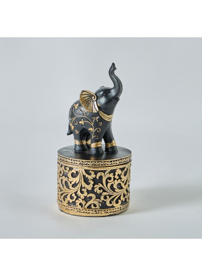 Marcel Polyresin Elephant Decorative Jar 9 x 9 x 18.5 cm