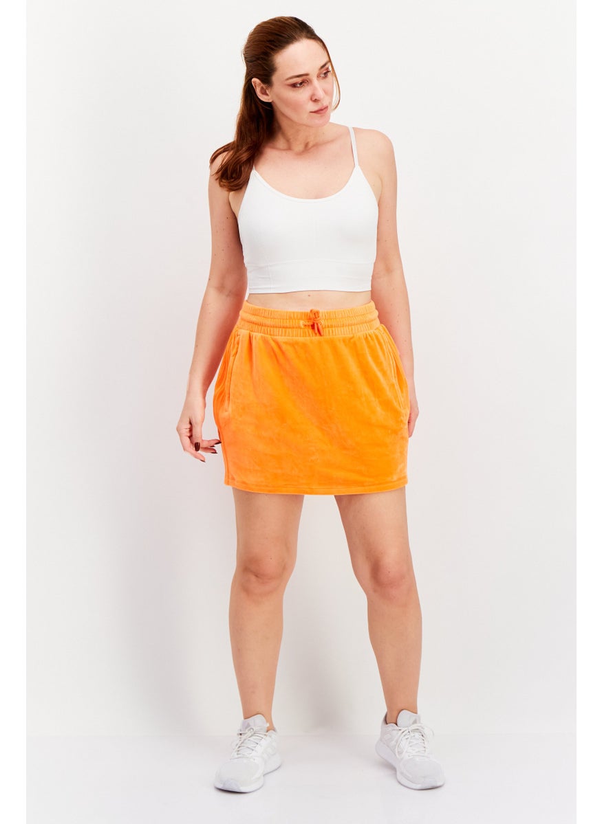 Women Sportswear Fit Drawstring Outdoor Skirt, Orange