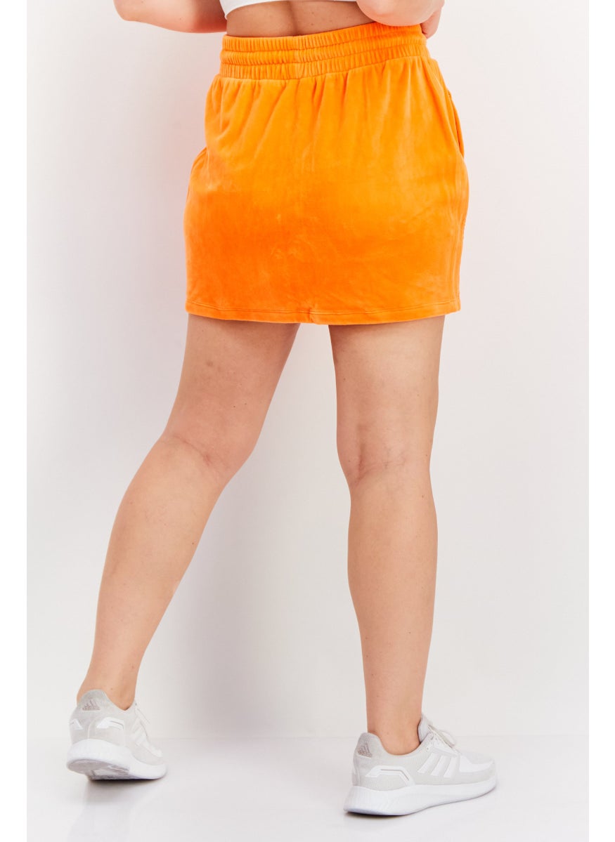 Women Sportswear Fit Drawstring Outdoor Skirt, Orange