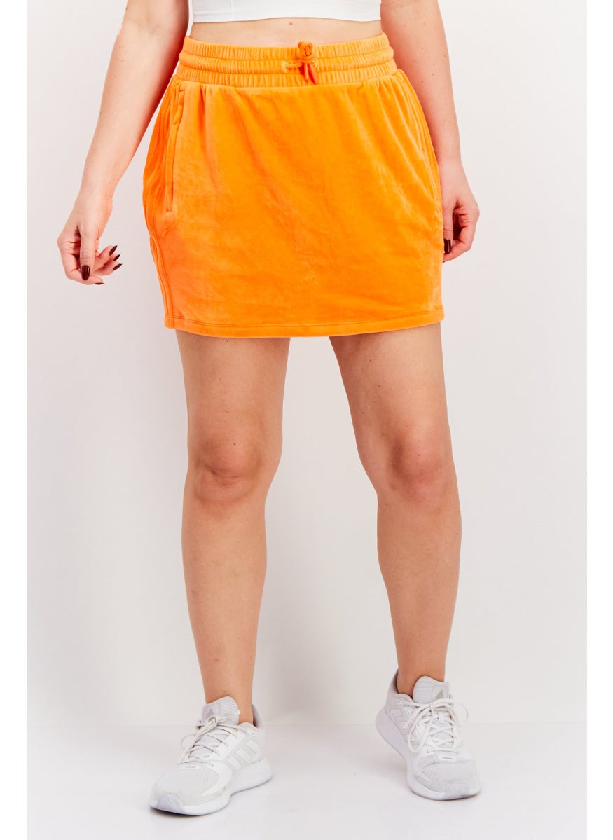 Women Sportswear Fit Drawstring Outdoor Skirt, Orange