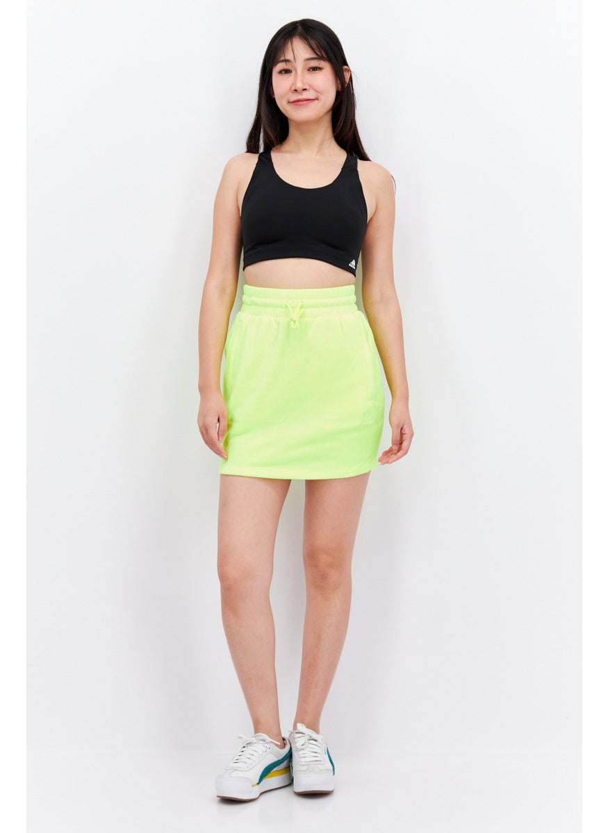 Women Sportswear Fit Drawstring Outdoor Skirt, Neon Yellow