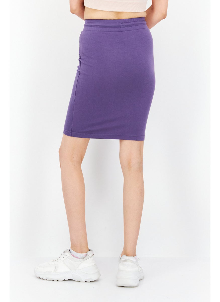 Women Sportswear Fit Drawstring Outdoor Mini Skirt, Purple