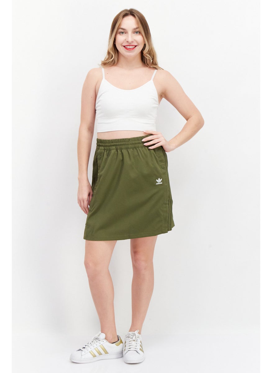 Women Sportswear Fit Embroidered Logo Mini Skirts, Olive