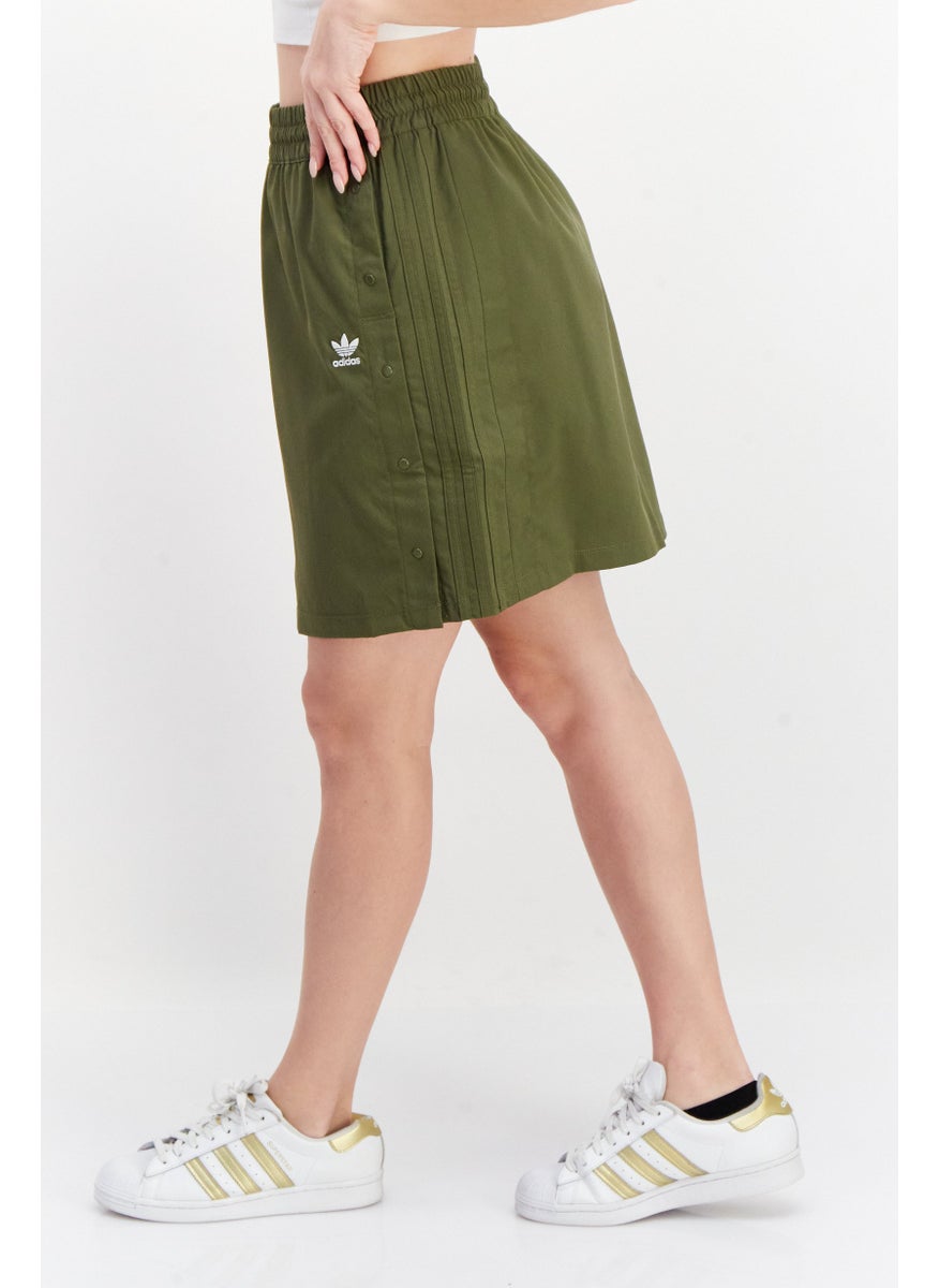 Women Sportswear Fit Embroidered Logo Mini Skirts, Olive