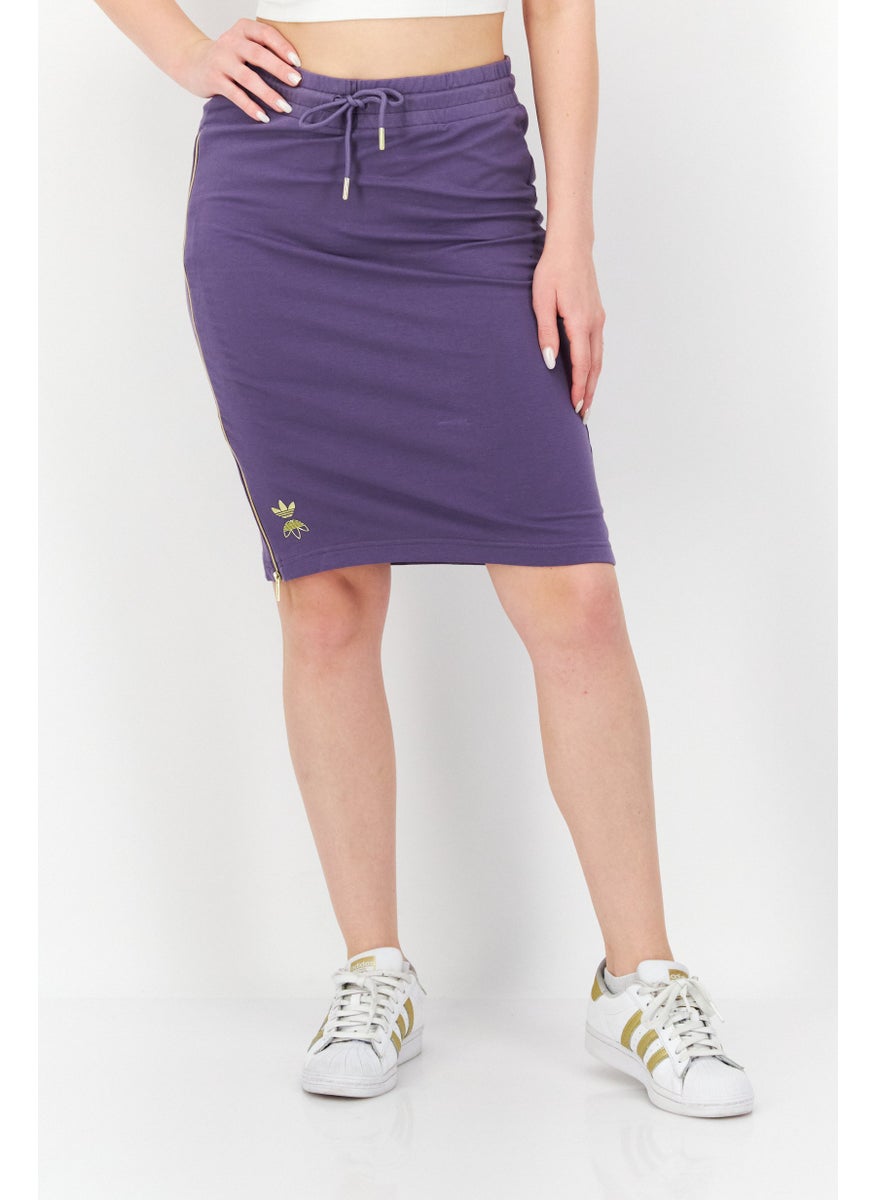 Women Sportswear Fit Drawstring Outdoor Mini Skirt, Purple