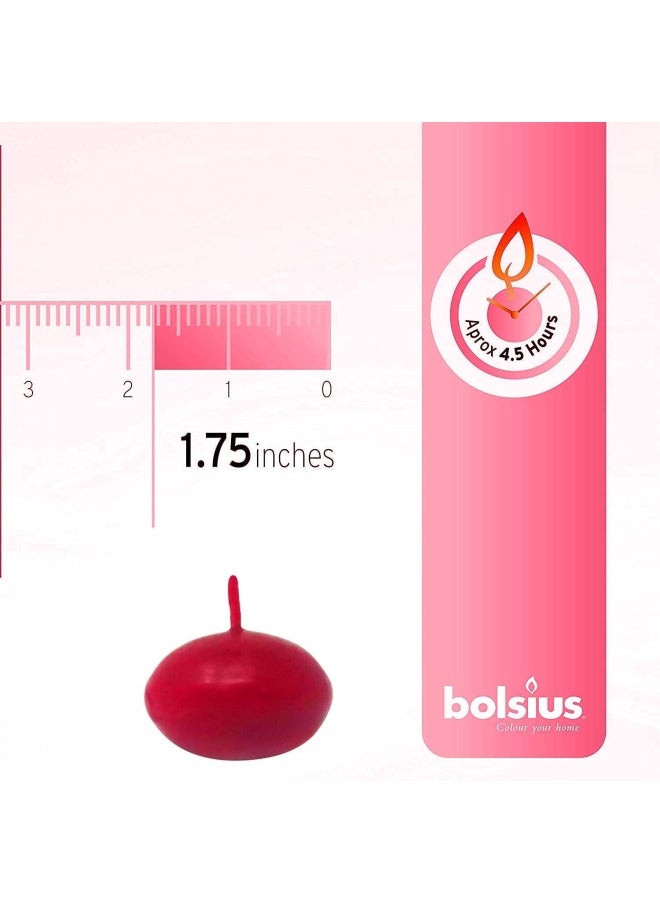 Bolsius Unscented 1.75  Floating Candles   Set of 20 Red Floating Candles   Cute and Elegant Burning Candles   Candles with Nice and Smooth Flame   Party Accessories