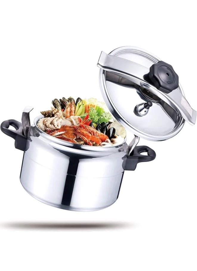 9L Pressure Cooker Aluminum for Household, Super-pressure Cooker Secure Cookerware, Silver