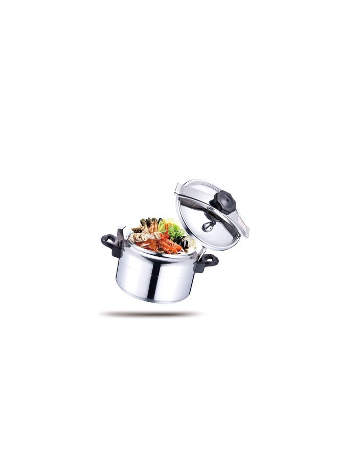 9L Pressure Cooker Aluminum for Household, Super-pressure Cooker Secure Cookerware, Silver