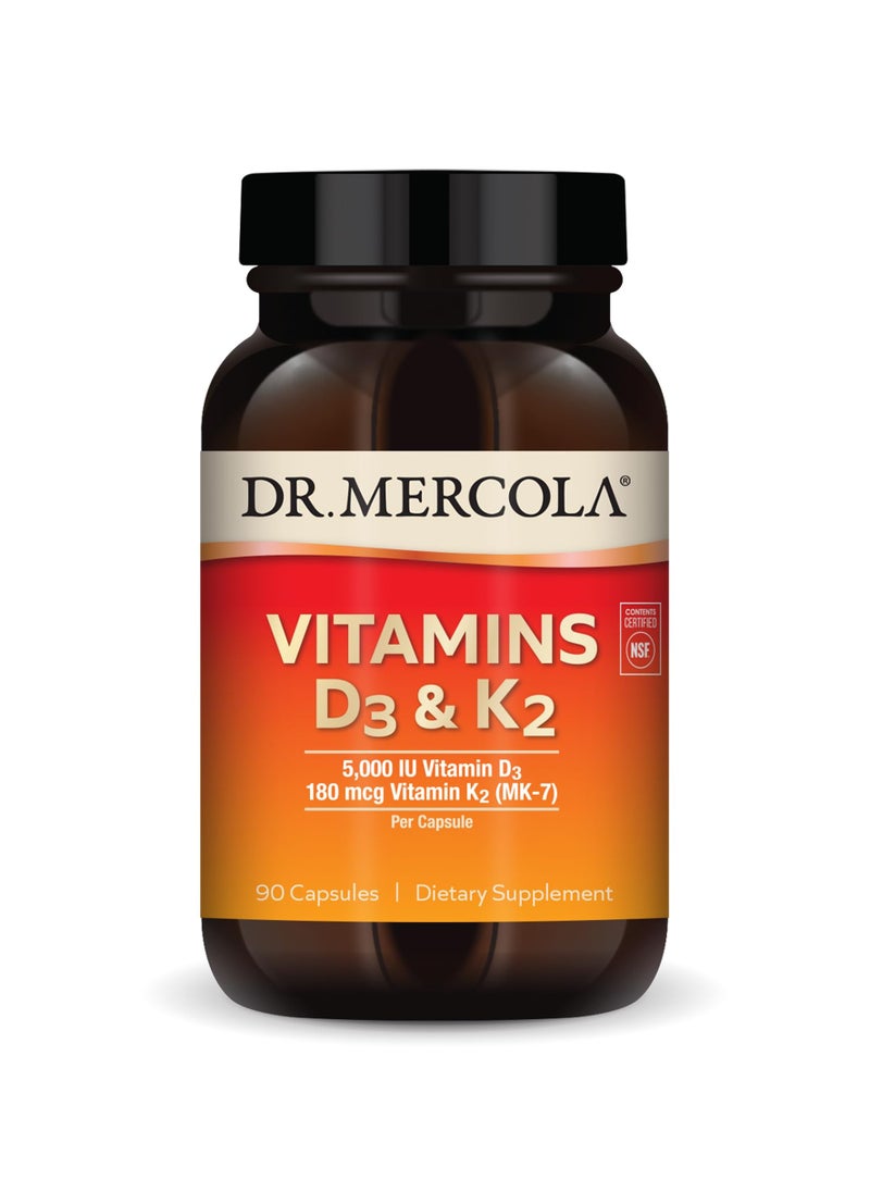 Vitamins d3 & k2 5,000 iu vitamin d3 180 mcg vitamin k2 (mk-7) per capsule 90 capsules | dietary supplement