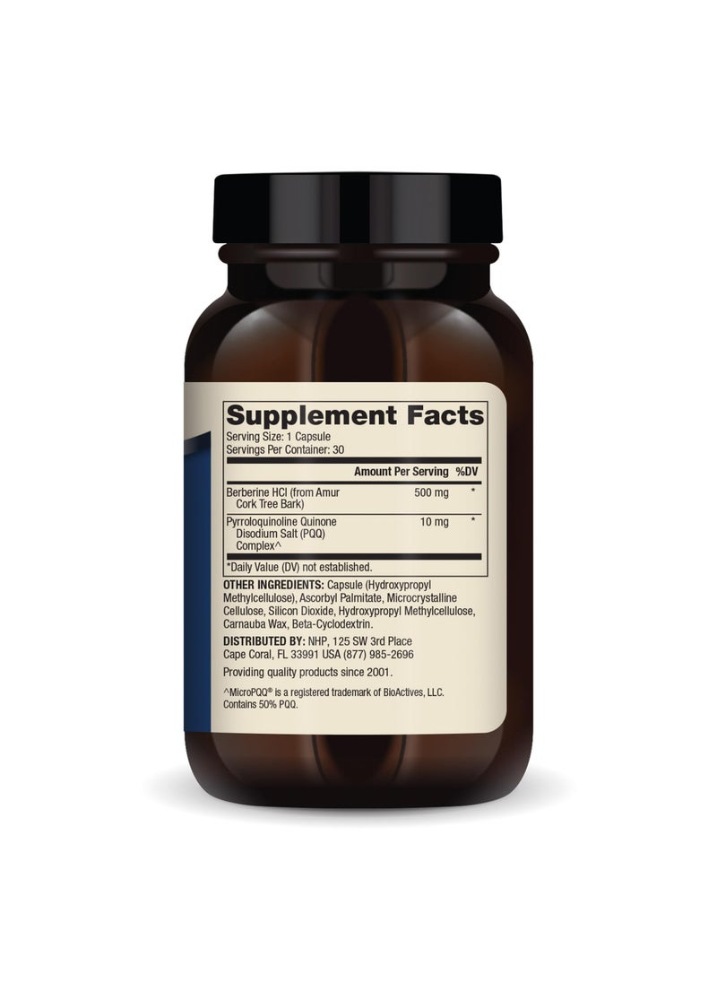 Berberine and MicroPQQ Advanced, 30 Capsules, Dietary Supplement