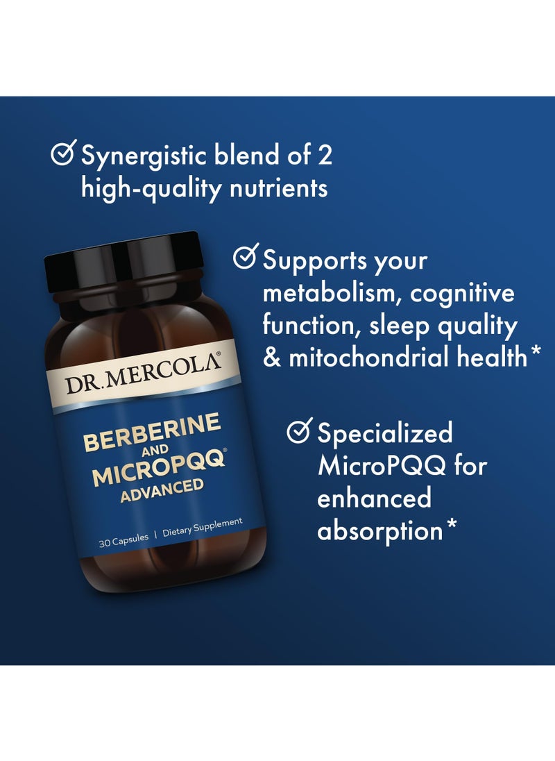 Berberine and MicroPQQ Advanced, 30 Capsules, Dietary Supplement
