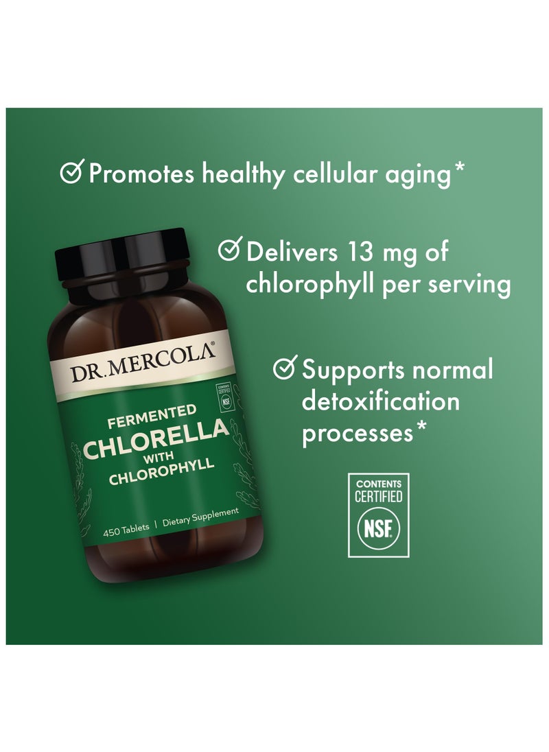 Fermented chlorella with chlorophyll 450 tablets, dietary supplement