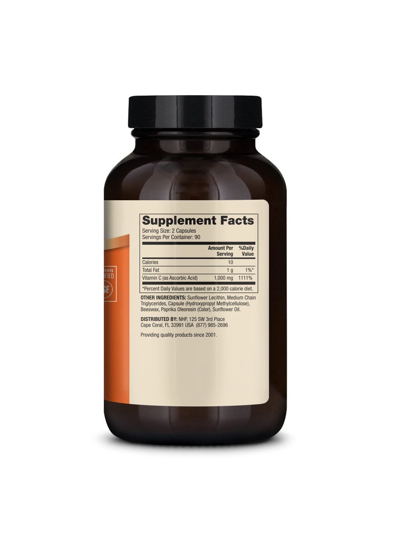 Liposomal vitamin c 1,000 mg per serving, 180 capsules dietary supplement