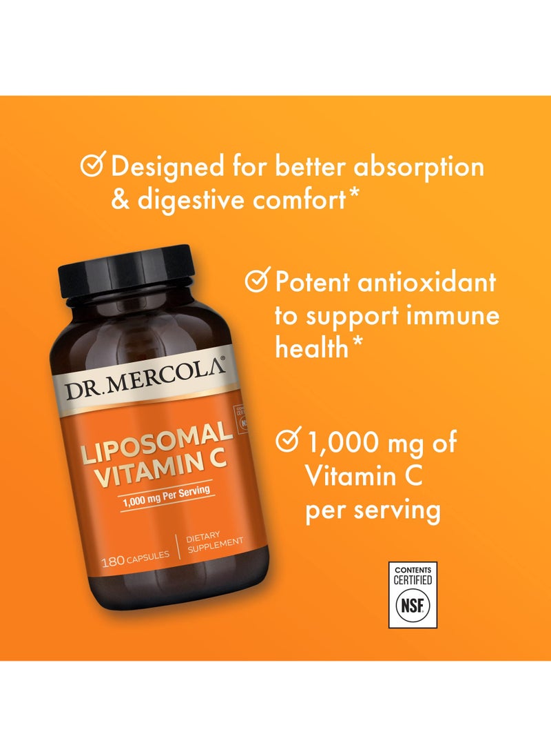 Liposomal vitamin c 1,000 mg per serving, 180 capsules dietary supplement