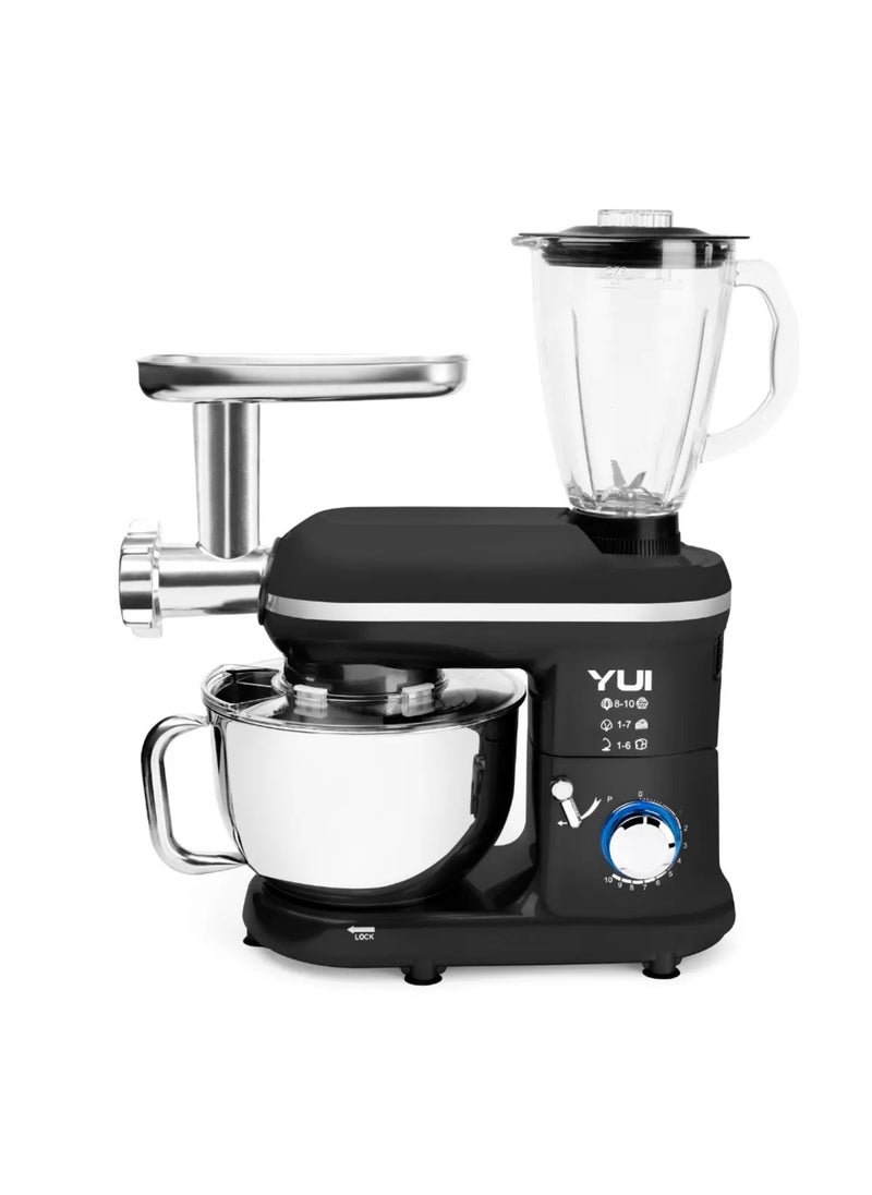 M120 Multi-Functional 3-in-1 Stand Mixer with Mincing Set & Blender - Black