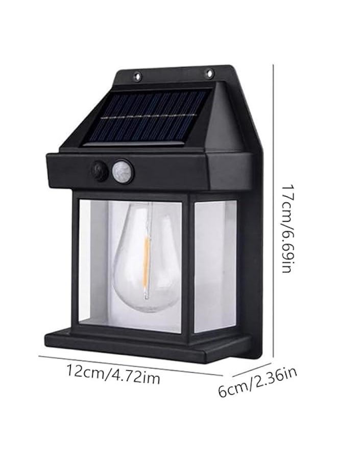 Solar Outdoor Wall Lights, Solar Porch Lights Motion Sensor Waterproof Wall Lanterns, Wireless Dusk to Dawn Porch Lights Fixture, for Yard Deck Garden Garage Walkway Porch