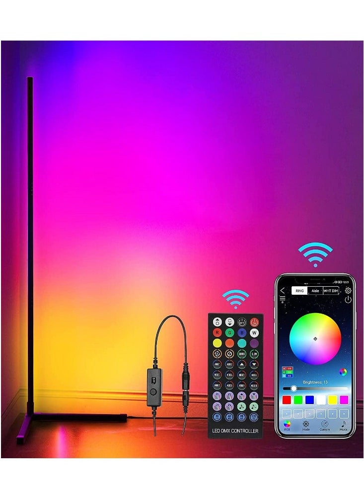 Remote Control RGB LED Corner Floor Lamp Multicolour