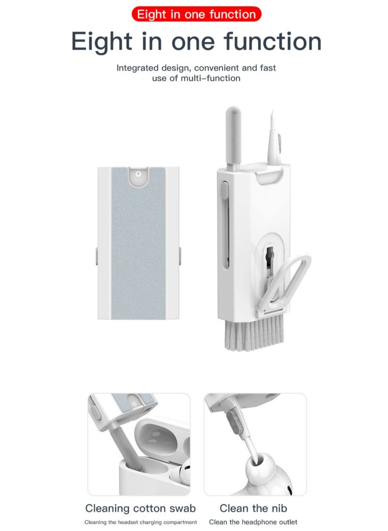 8-in-1 Digital Cleaning Tool Set with Brush for Headsets Mobile Phones Laptops and Keyboards