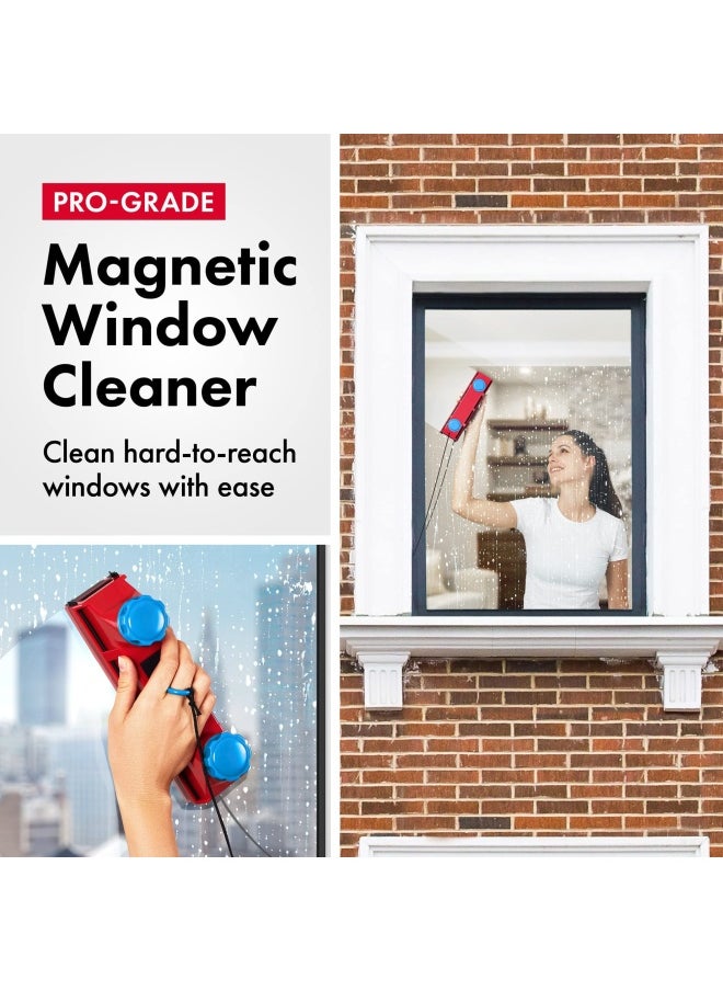 Tyroler Bright Tools  Magnetic Window Cleaner Tool The Glider D-3 AFC Single or Double Glazed Window 0.1 -1.1 Adjustable Magnet Force Control Indoor and Outdoor Glass Pane Cleaning.