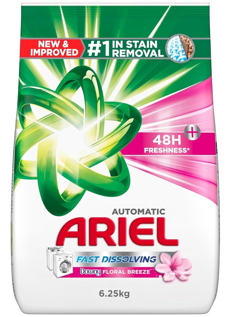 Ariel Fast Dissolving Laundry Detergent Powder with Floral Breeze, 6.25 KG