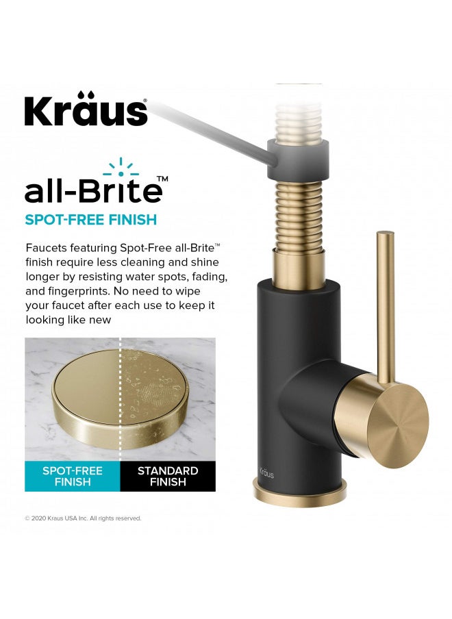 Kraus KPF-1610SFACBMB Bolden 18-Inch Single Handle Commercial Style Pull-Down Kitchen Faucet with Dual Function Sprayer, Spot Free Antique Champagne Bronze/Matte Black