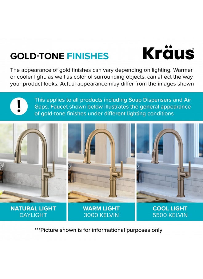 Kraus KPF-1610SFACBMB Bolden 18-Inch Single Handle Commercial Style Pull-Down Kitchen Faucet with Dual Function Sprayer, Spot Free Antique Champagne Bronze/Matte Black