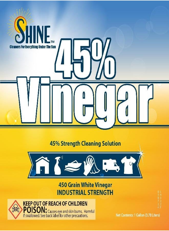 Energen of Carolina 45 Percent White Vinegar, 450 Grain Vinegar Concentrate, 1 Gallon of Natural Concentrated Industrial Vinegar, 1 Gallon (128 Fl oz )