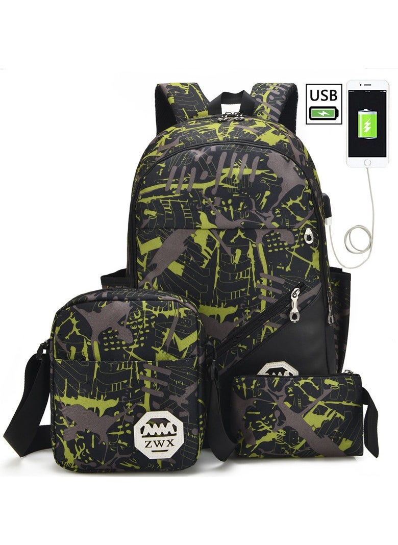 3-Piece Brief Capacity Preppy Backpack Set