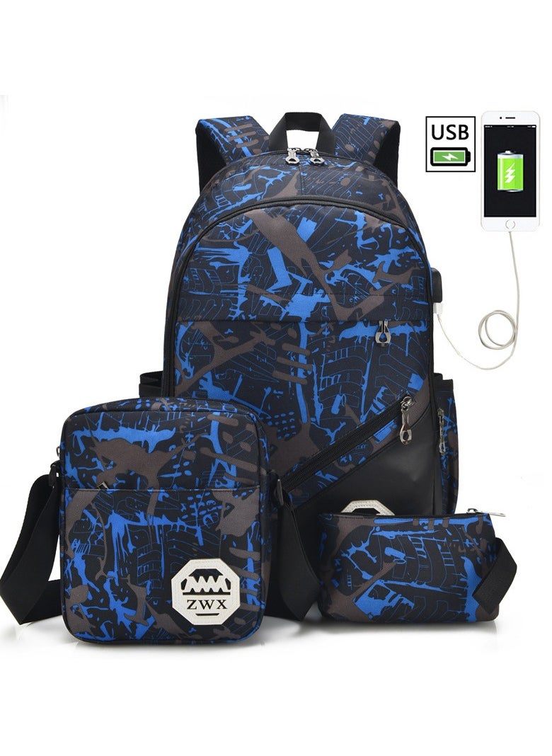 3-Piece Brief Capacity Preppy Backpack Set