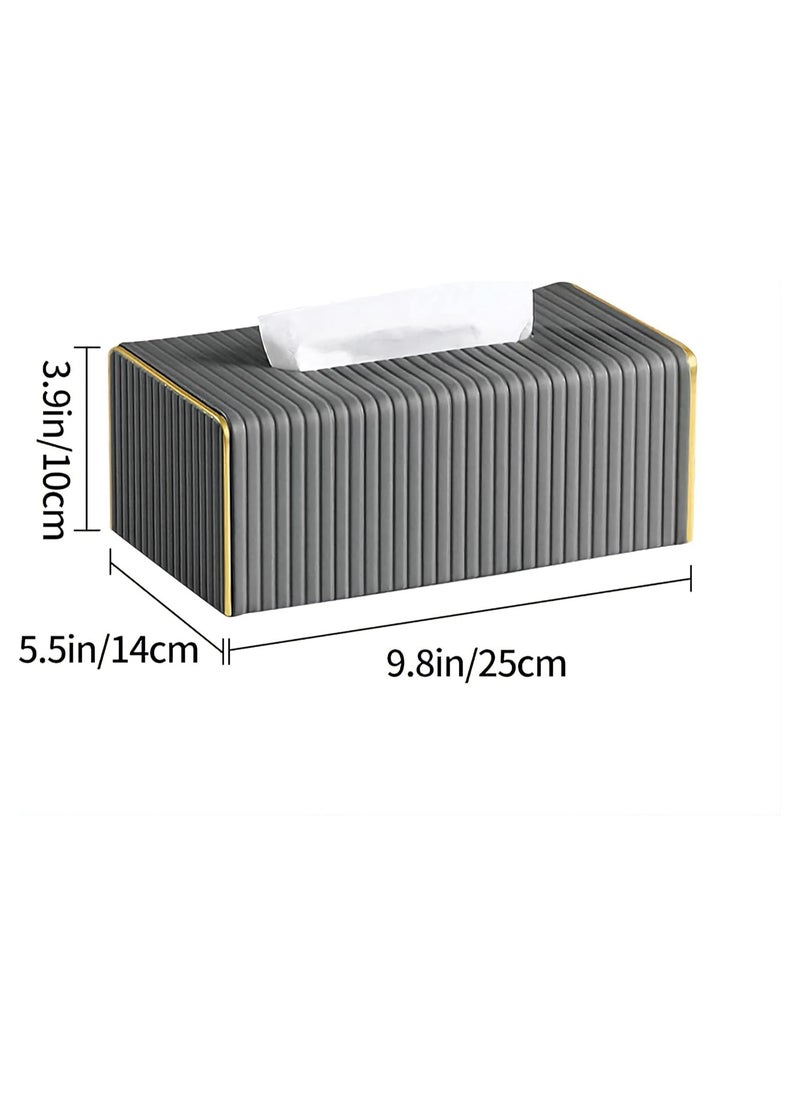 Alhdhd Leather tissue box cover, Decorative tissue box Holder for Home Living Room, Bedroom, Kitchen, Office, Bathroom | Car Tissue Holder (dark grey)