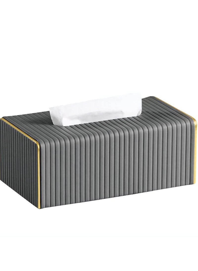 Alhdhd Leather tissue box cover, Decorative tissue box Holder for Home Living Room, Bedroom, Kitchen, Office, Bathroom | Car Tissue Holder (dark grey)