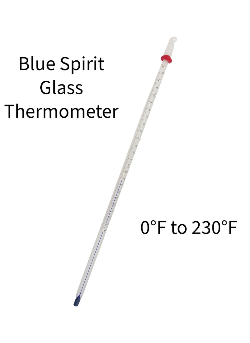 5 Pcs Lab-Grade Borosilicate 3.3 Heavy Duty Graduated White Glass Blue Spirit Thermometer + Protective Case | Chemistry Biology Physics Laboratory Experiments and Classroom Tests