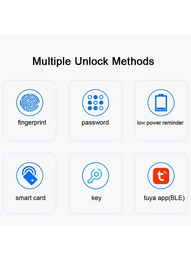 Tuya Smart Lock Fingerprint Lock Door Lock Keypad Door Lock with Handle Fingerprint Electronic Deadbolt Door Lock Smart Door Lock Compatible with Tuya APP