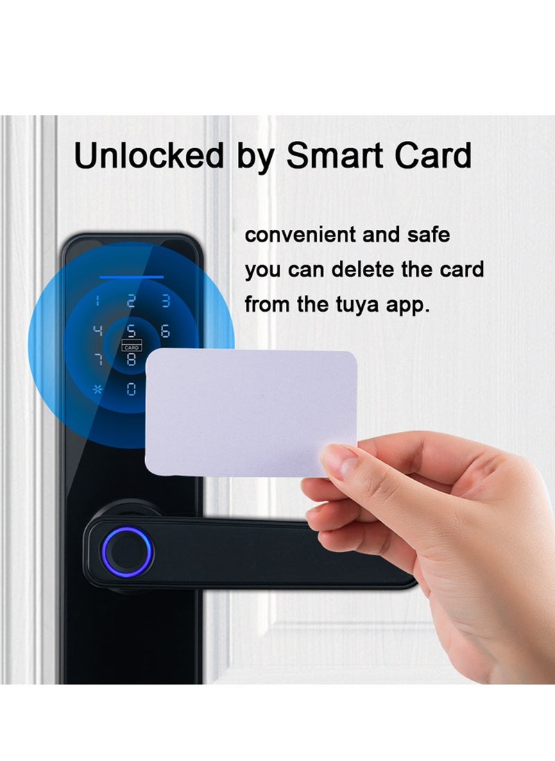 Tuya Smart Lock Fingerprint Lock Door Lock Keypad Door Lock with Handle Fingerprint Electronic Deadbolt Door Lock Smart Door Lock Compatible with Tuya APP