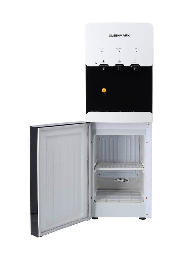 Water Dispenser with Refrigerator, Hot- Cold- Warm Function, OMWD1629 , Cold Temperature: 6-10C - Hot Temperature: <95C - ABS + Iron Side Panel - Heating Power 500W OMWD1629 White