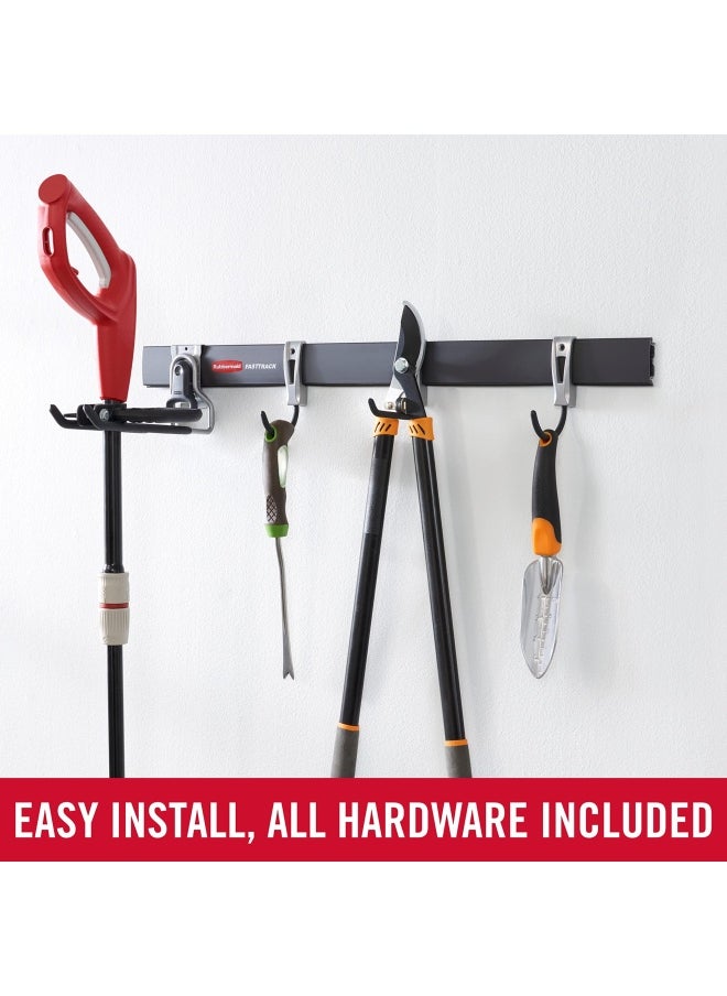 Fasttrack Garage Storage System All-In-One Rail & Hook Kit  5-Piece   1784417  Black