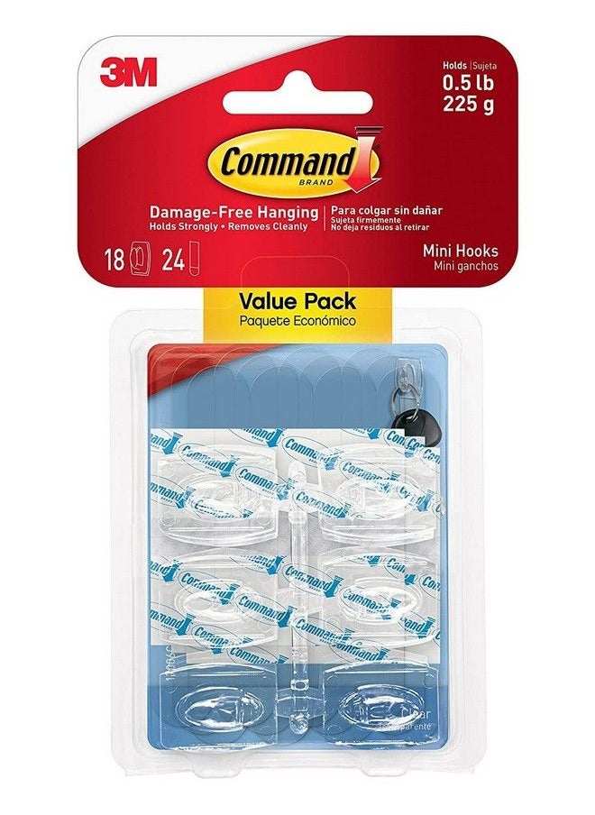 4 Packages Of Mini Hooks Organize Damage Free Indoor Use (17006Clr 18Es)