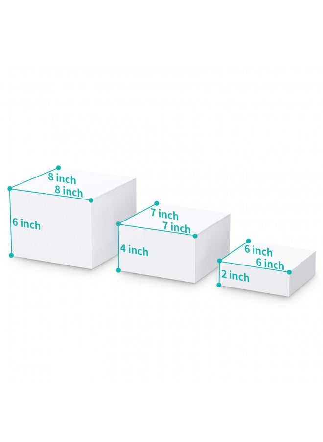 HIIMIEI Buffet Risers, Food Risers for Buffet Table, Display Stand Shelf for Catering Collectibles, Acrylic Cube Display Nesting Risers with Hollow Bottoms 6PCS 6''x7''x8''