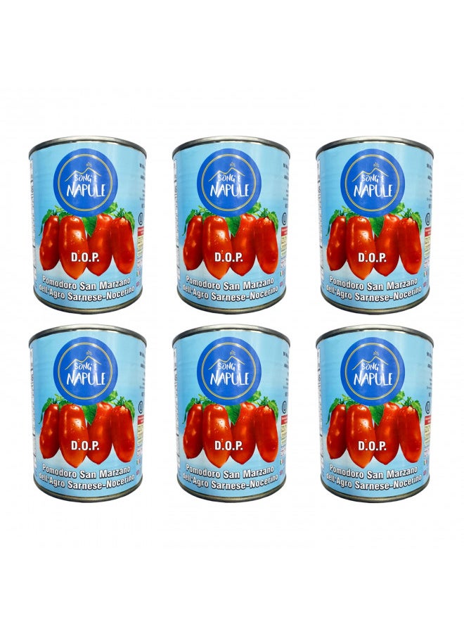 Song' E Napule San Marzano DOP Authentic Whole Peeled Plum Tomatoes, 28 Ounce (Pack of 6)